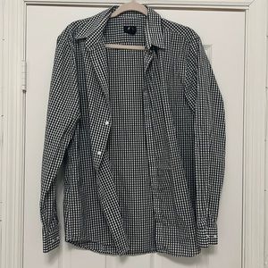 Men’s black gingham button down